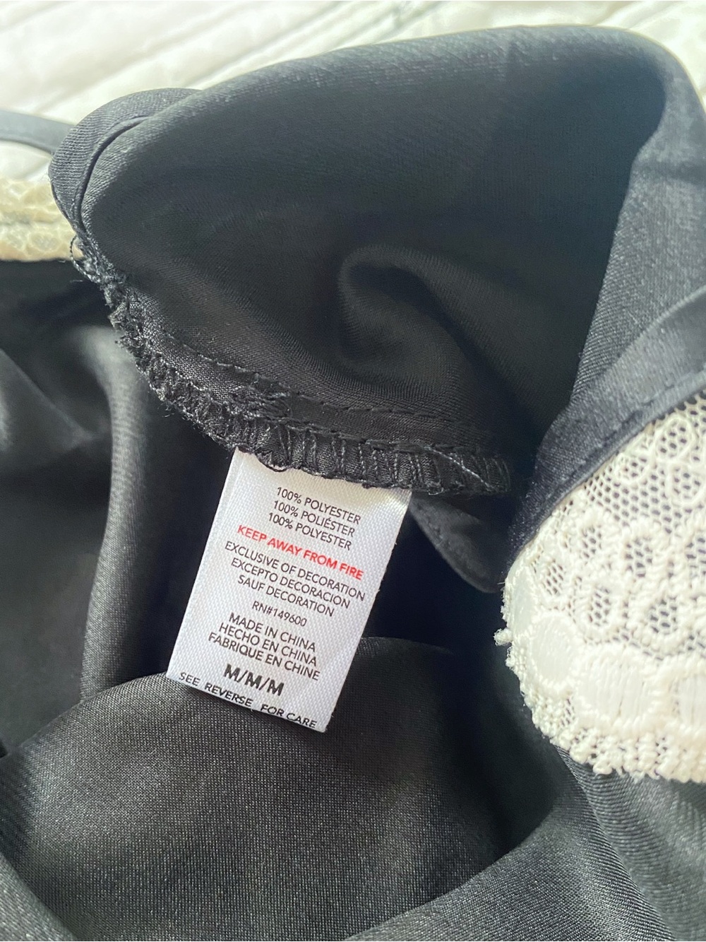 Flora Nikrooz Kit Matte Heart Lace Chemise Lingerie Nightgown Black size Medium - Picture 7 of 8